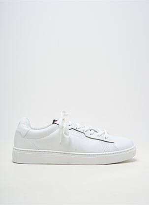 Baskets matière lisse bout rond blanc COLMAR homme