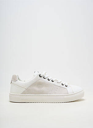 Baskets matière lisse bout rond blanc COLMAR homme