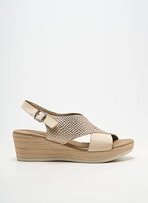 Sandales/nu pieds matière lisse talon de 4 à 6cm beige DORKING femme