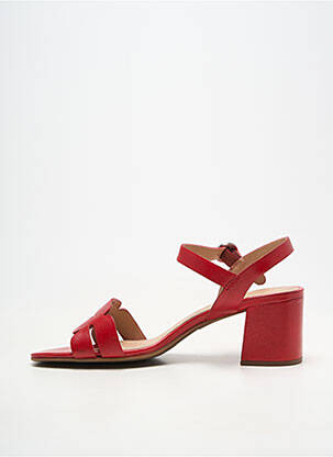 Sandales/nu pieds matière lisse talon de 4 à 6cm rouge BUGATTI femme