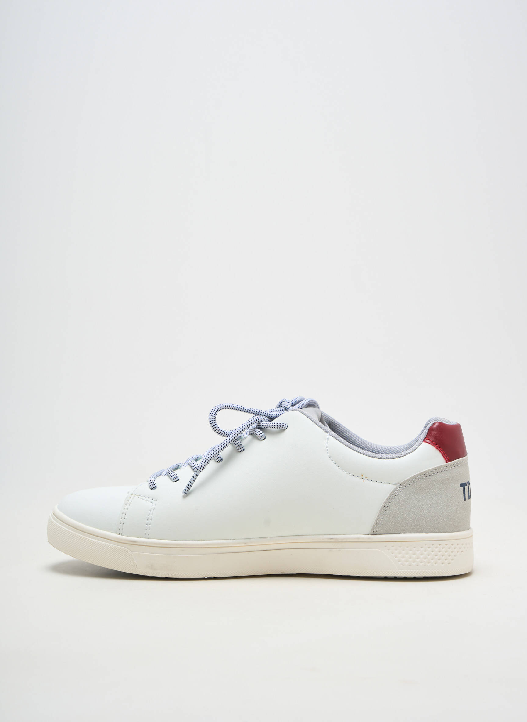Baskets matière lisse bout rond blanc TEDDY SMITH homme