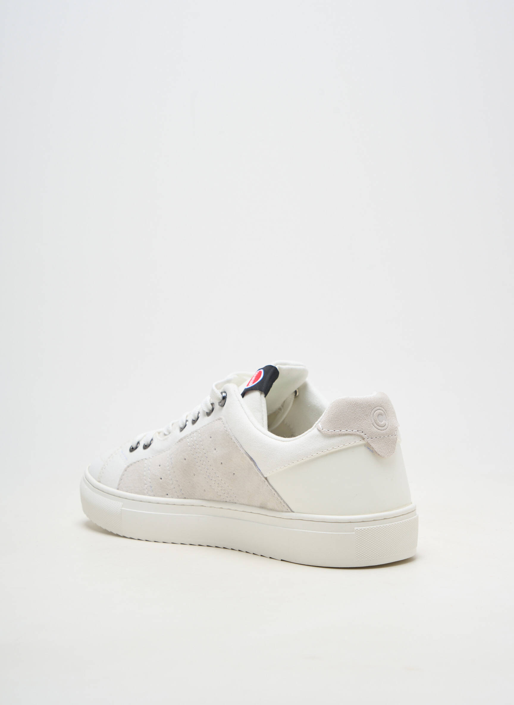 Baskets matière lisse bout rond blanc COLMAR homme