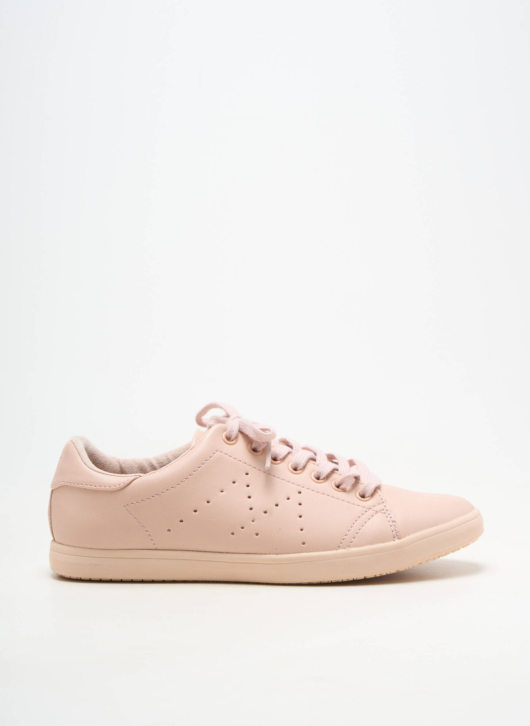 Baskets matière lisse talon plat jusqu'à 3cm rose TAMARIS femme