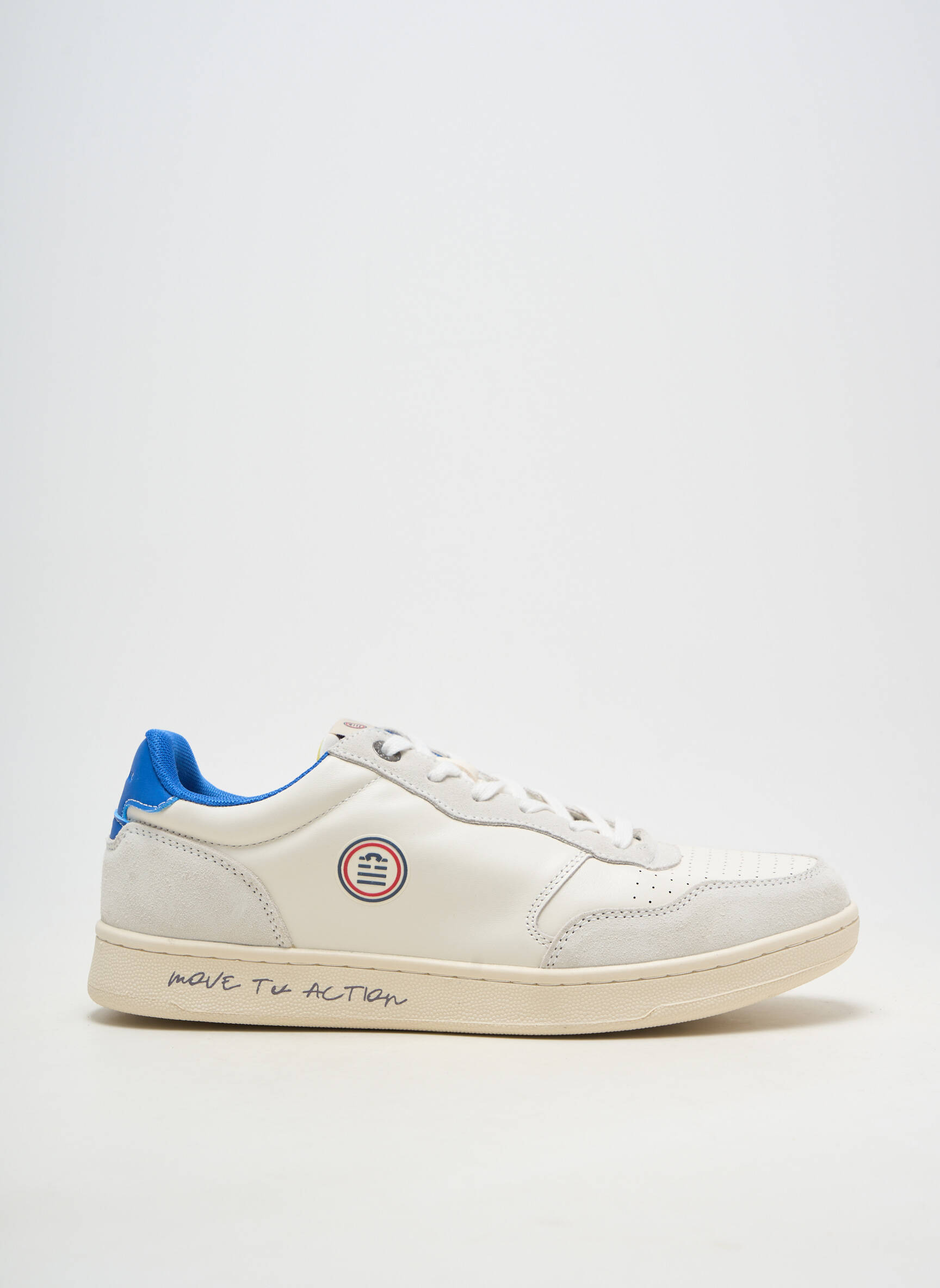 Baskets matière lisse bout rond blanc SERGE BLANCO homme