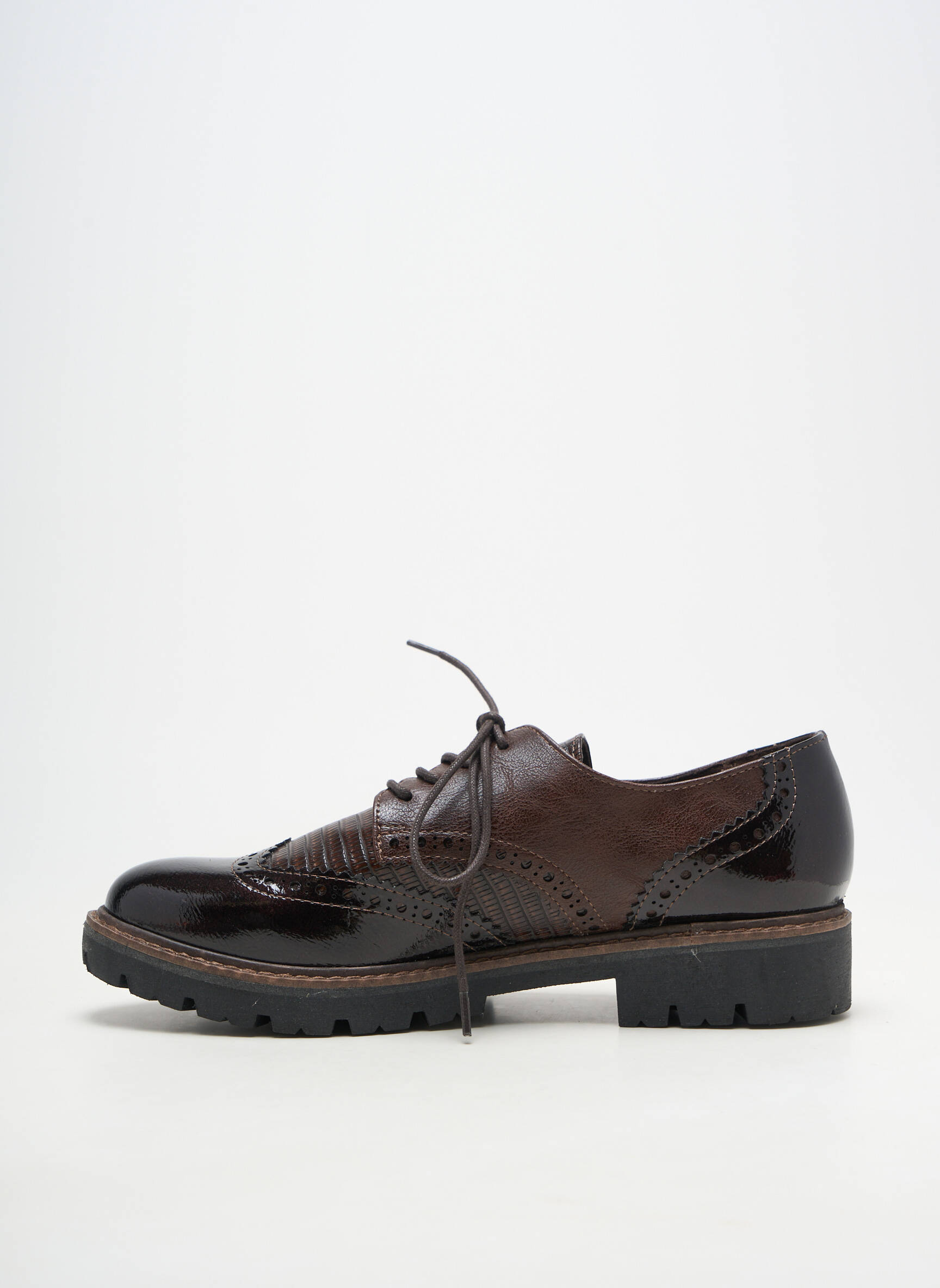 Derbies matière lisse talon de 4 à 6cm marron MARCO TOZZI femme