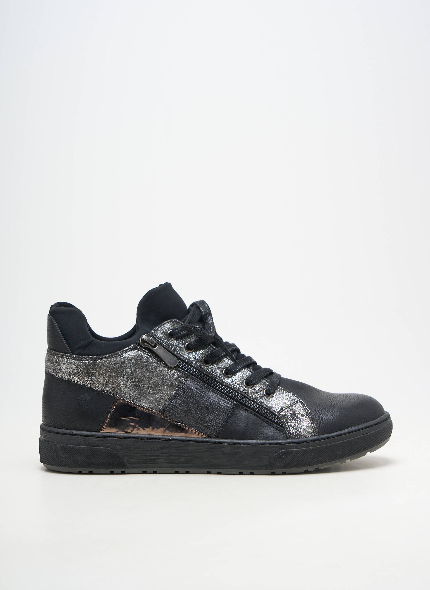 Baskets matière lisse talon plat jusqu'à 3cm noir MARCO TOZZI femme