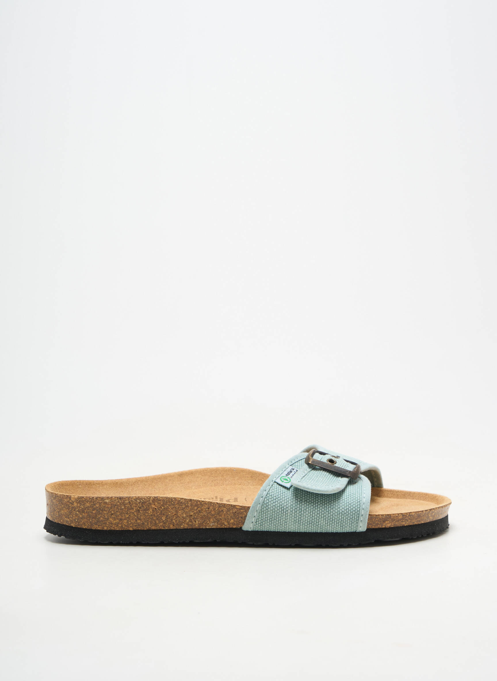Mules/sabots bout ouvert talon plat jusqu'à 3cm bleu NATURAL WORLD femme