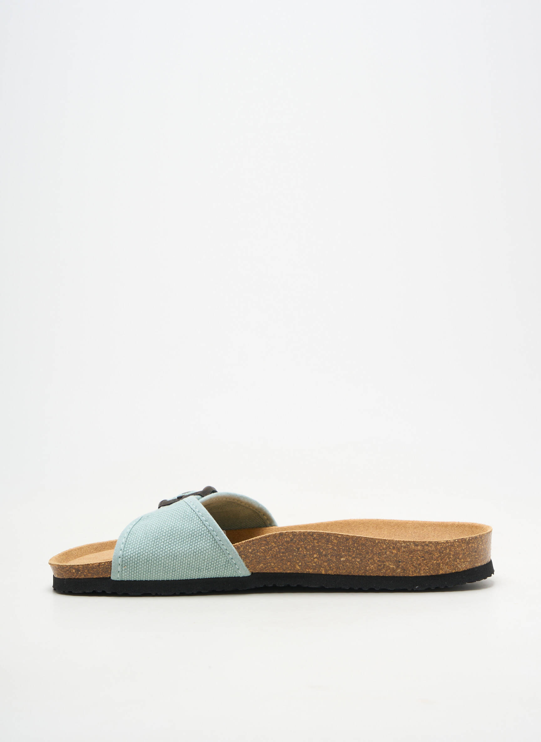 Mules/sabots bout ouvert talon plat jusqu'à 3cm bleu NATURAL WORLD femme
