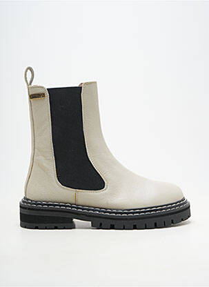 Bottines/boots matière lisse talon de 4 à 6cm beige LES TROPEZIENNES PAR M.BELARBI femme