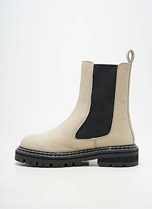 Bottines/boots matière lisse talon de 4 à 6cm beige LES TROPEZIENNES PAR M.BELARBI femme