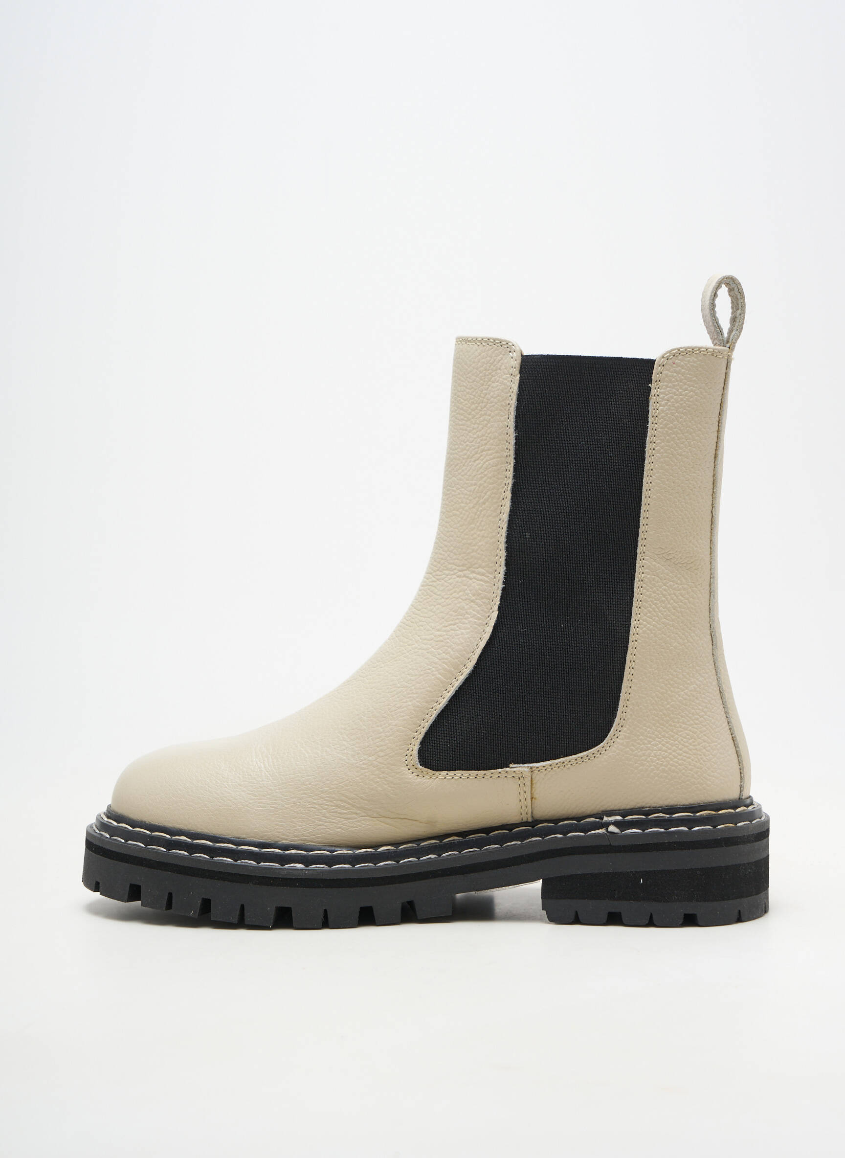 Bottines/boots matière lisse talon de 4 à 6cm beige LES TROPEZIENNES PAR M.BELARBI femme