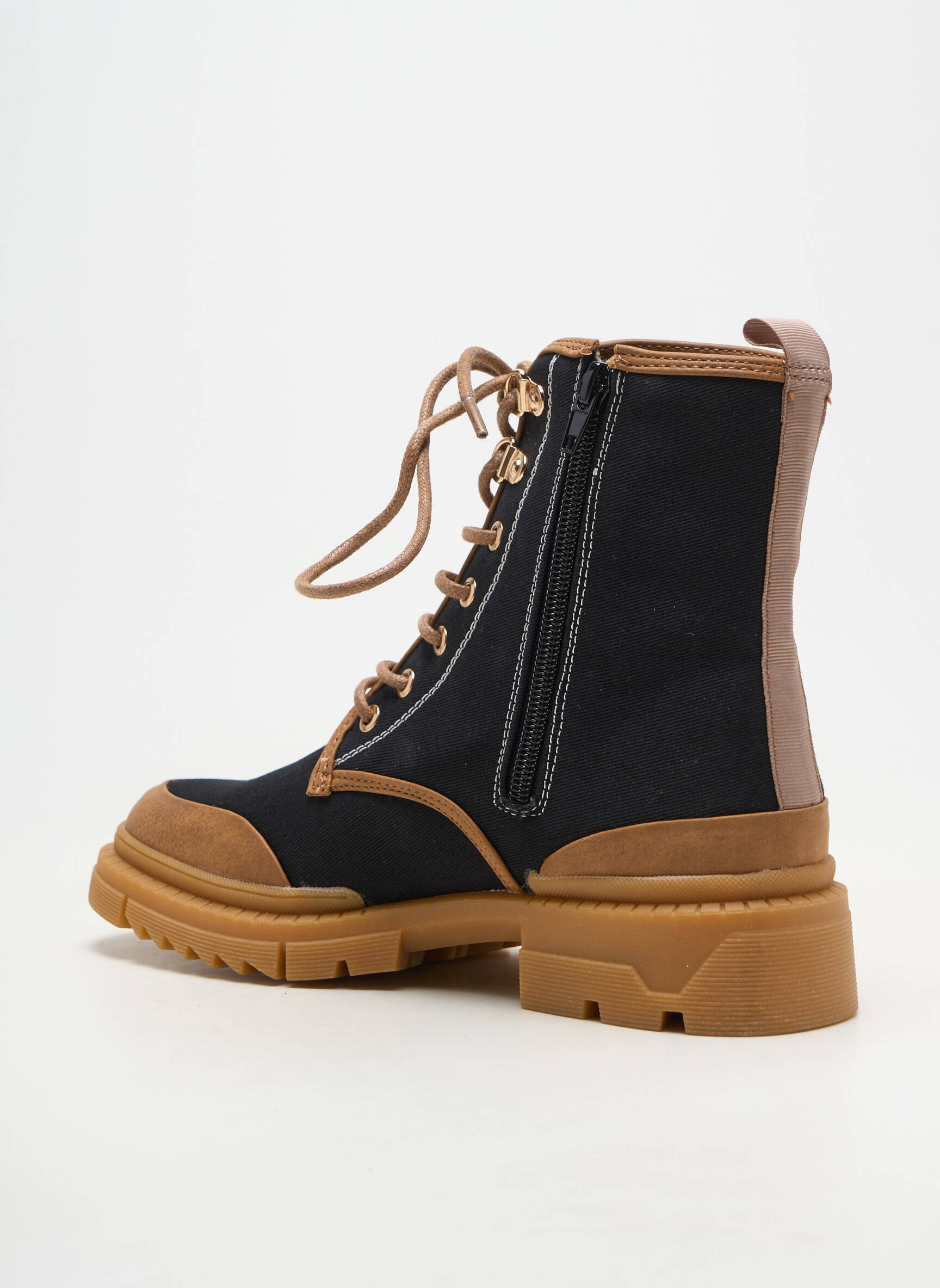 Bottines/boots fermeture zip et lacets talon de 4 à 6cm noir LES TROPEZIENNES PAR M.BELARBI femme