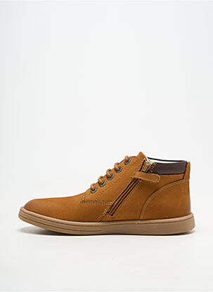 Baskets matière lisse talon plat jusqu'à 3cm marron KICKERS femme