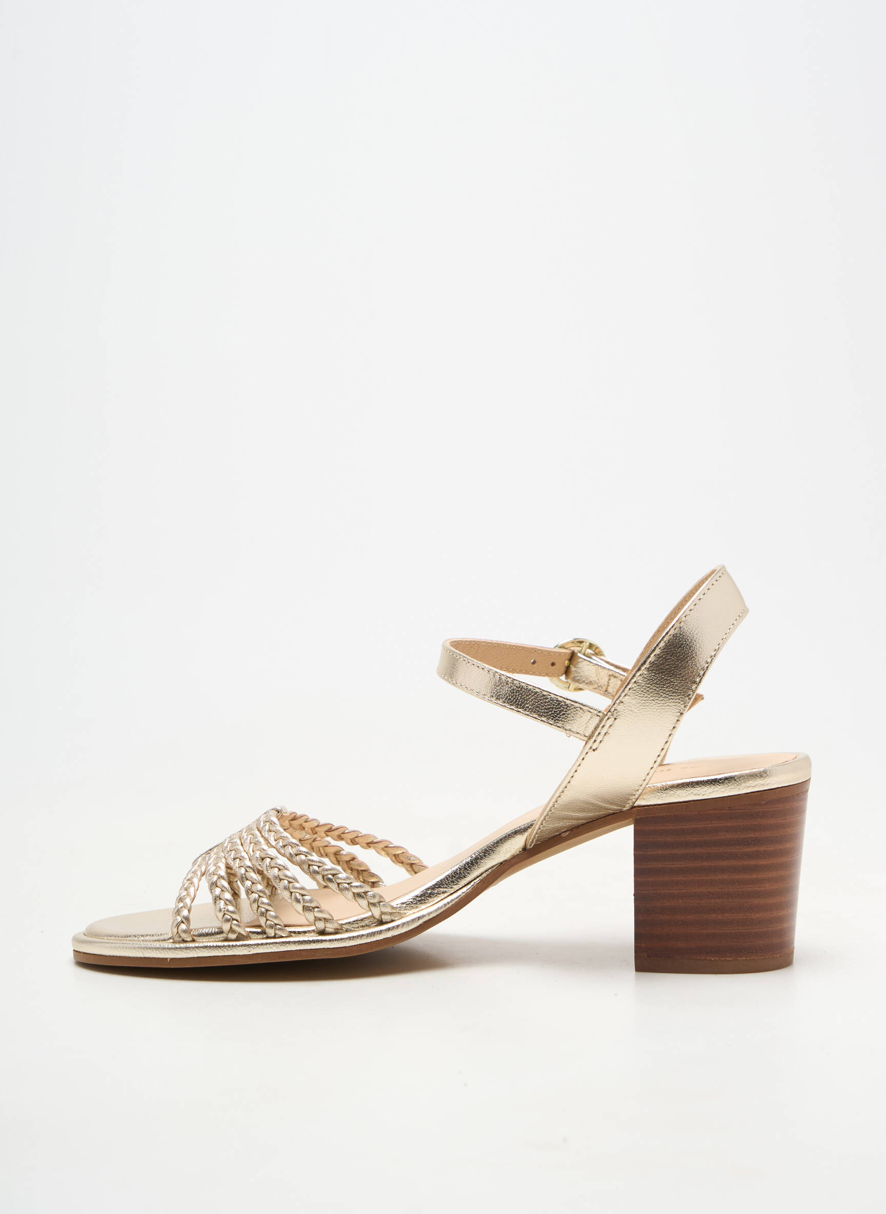 Sandales/nu pieds matière lisse talon de 4 à 6cm or LES TROPEZIENNES PAR M.BELARBI femme