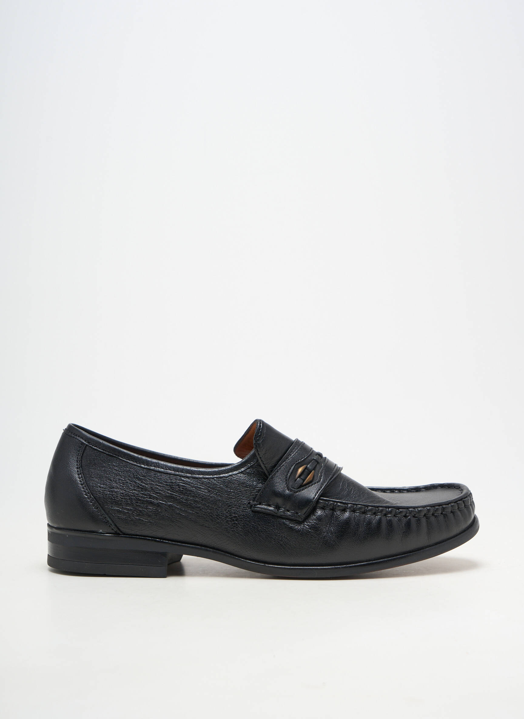 Mocassins matière lisse talon bas noir CASANOVA homme