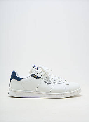 Baskets matière lisse bout rond blanc PEPE JEANS homme