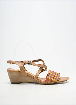 Sandales/nu pieds matière lisse talon de 4 à 6cm marron MARCO TOZZI femme
