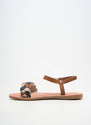 Sandales/nu pieds matière lisse talon plat jusqu'à 3cm marron LPB LES PETITES BOMBES  femme