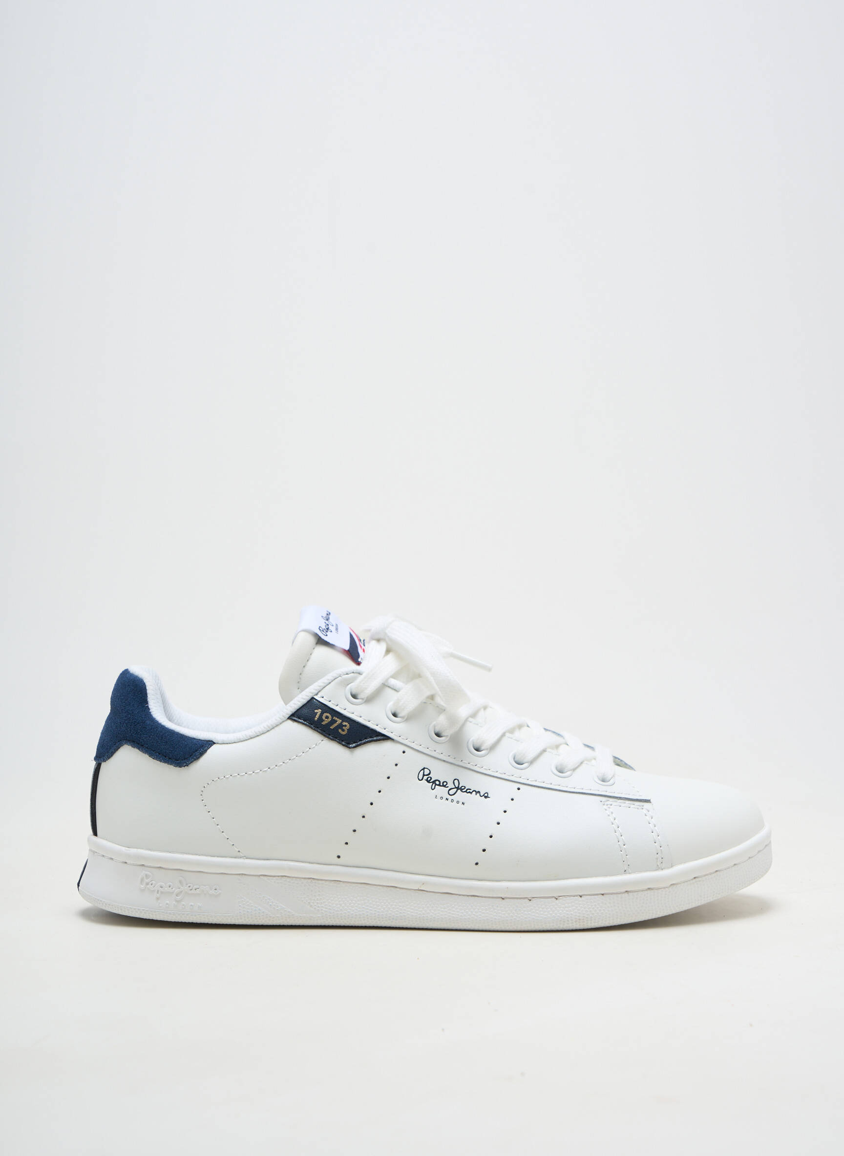 Baskets matière lisse bout rond blanc PEPE JEANS homme