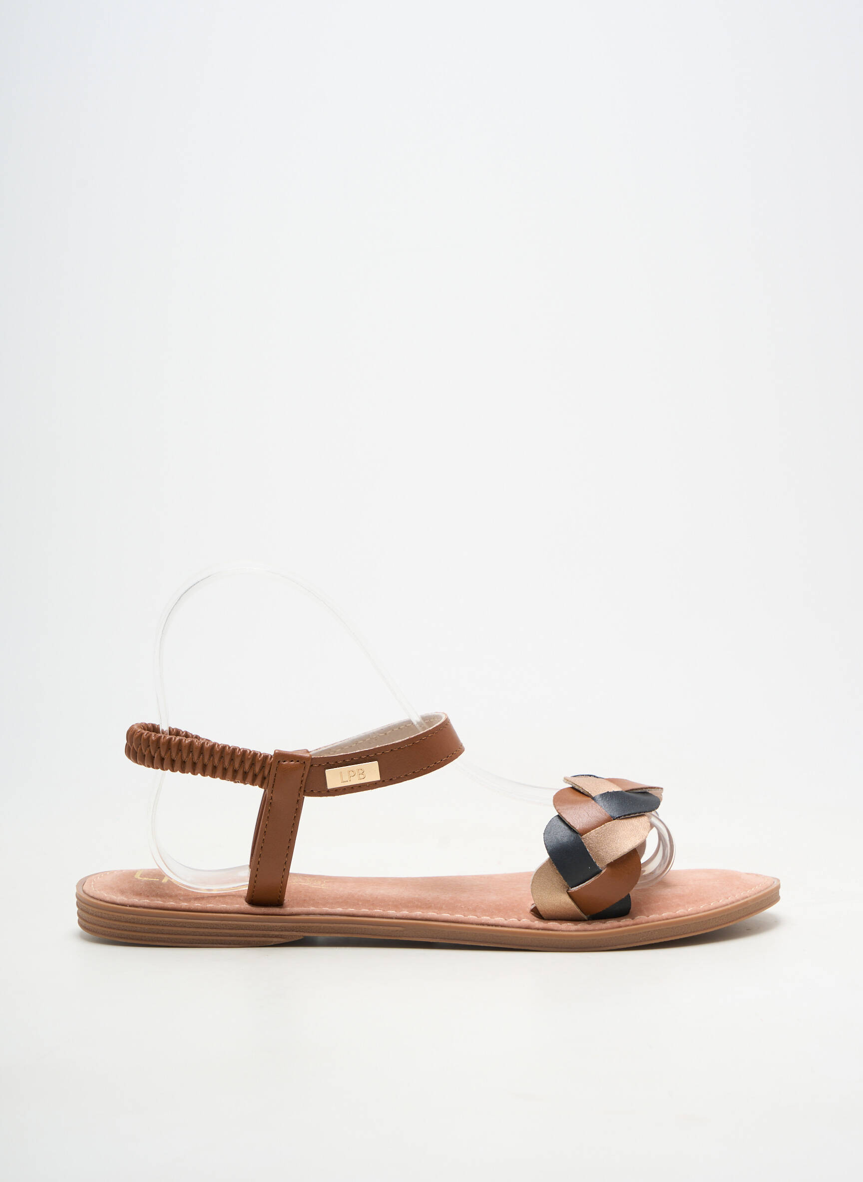 Sandales/nu pieds matière lisse talon plat jusqu'à 3cm marron LPB LES PETITES BOMBES  femme