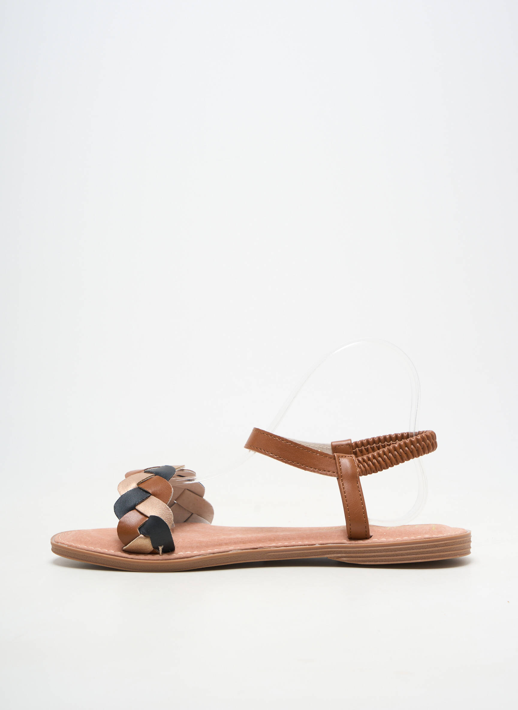 Sandales/nu pieds matière lisse talon plat jusqu'à 3cm marron LPB LES PETITES BOMBES  femme
