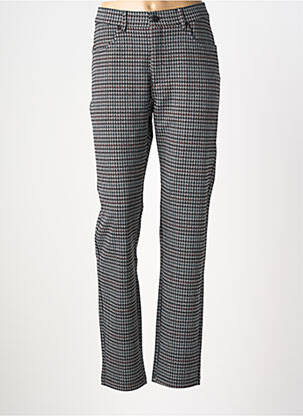 Pantalon droit fermeture zippée sous rabat boutonné taille normale gris LODEN femme