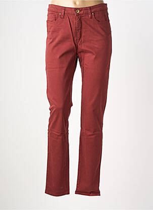 Pantalon slim tissage popeline taille normale marron LCDN femme