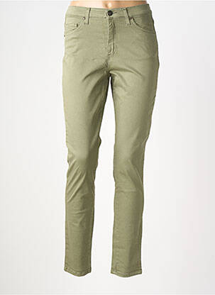 Pantalon slim tissage popeline taille normale vert LCDN femme