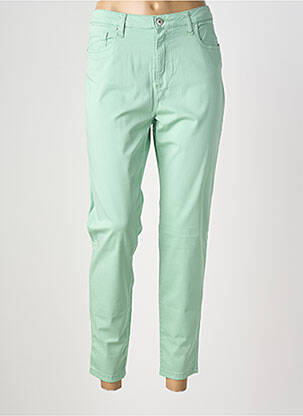 Pantalon slim tissage popeline taille normale vert LCDN femme