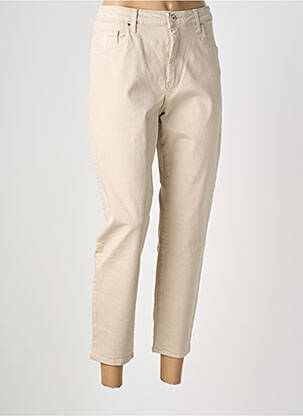 Pantalon slim tissage popeline taille normale beige LCDN femme