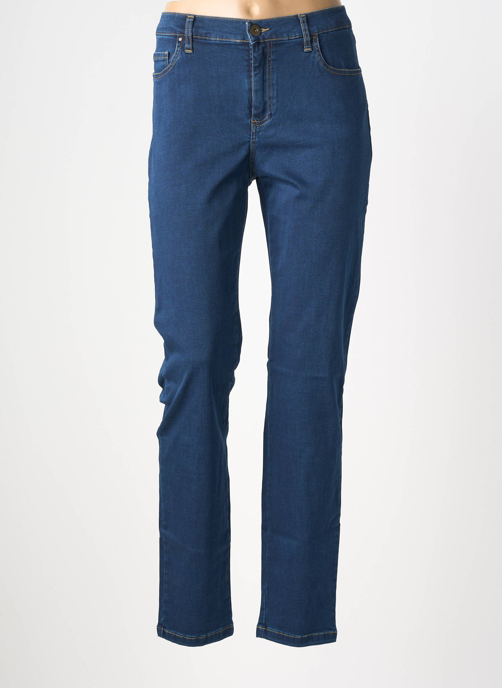 Jeans coupe droite stretch taille normale bleu LCDN femme