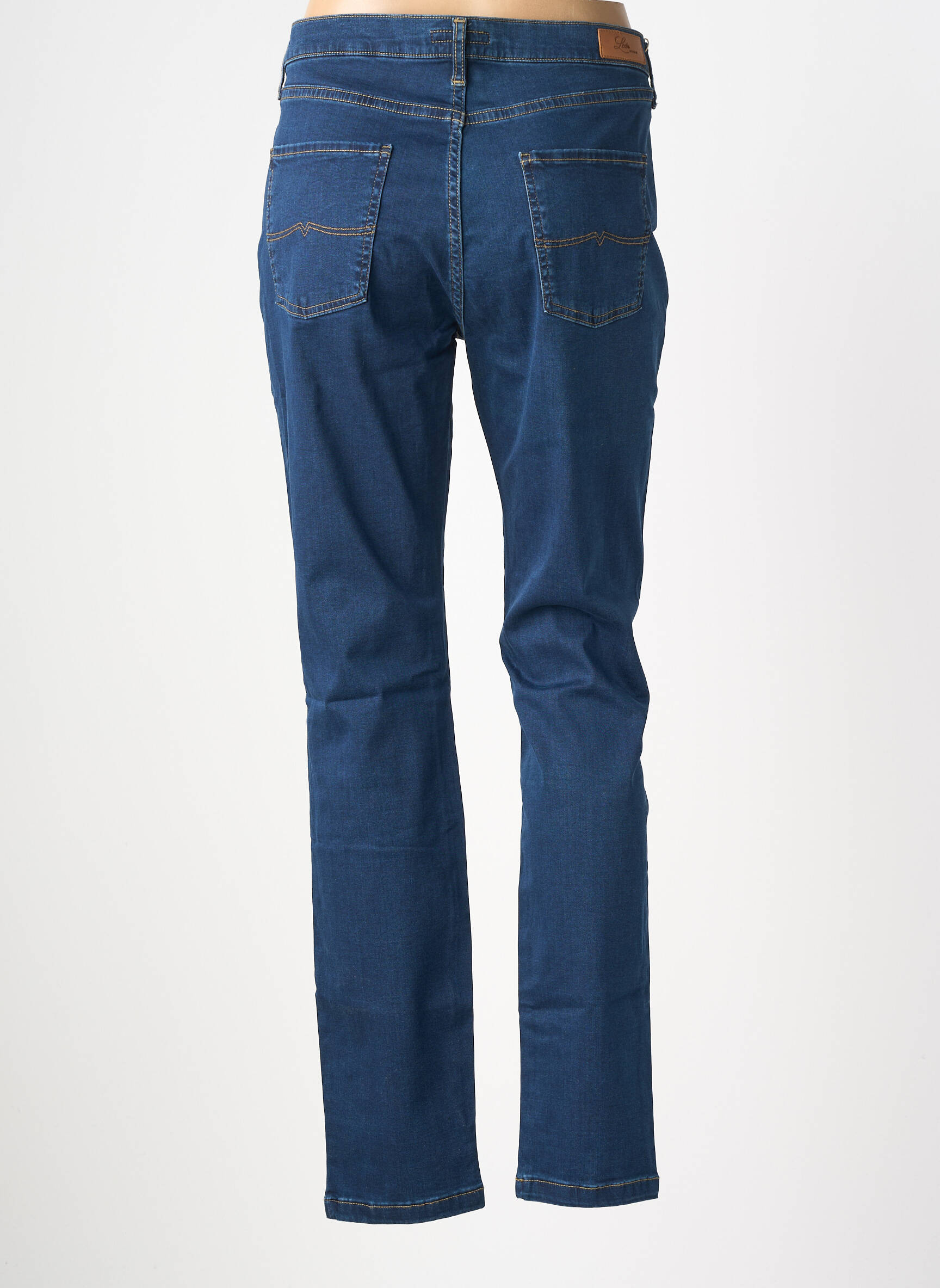 Jeans coupe droite stretch taille normale bleu LCDN femme