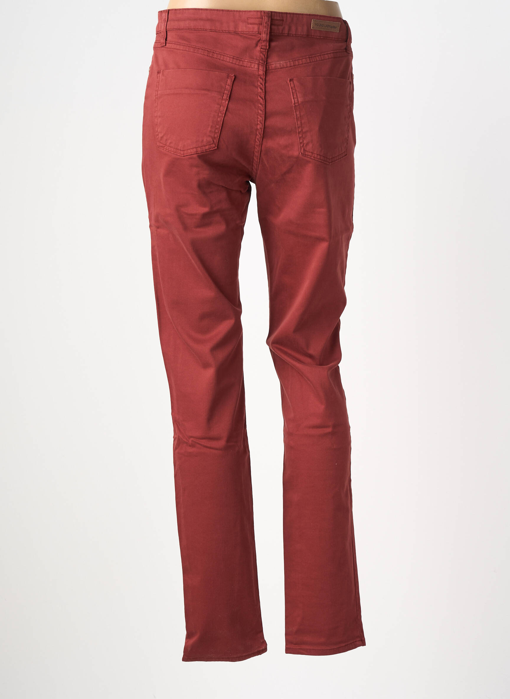 Pantalon slim tissage popeline taille normale marron LCDN femme