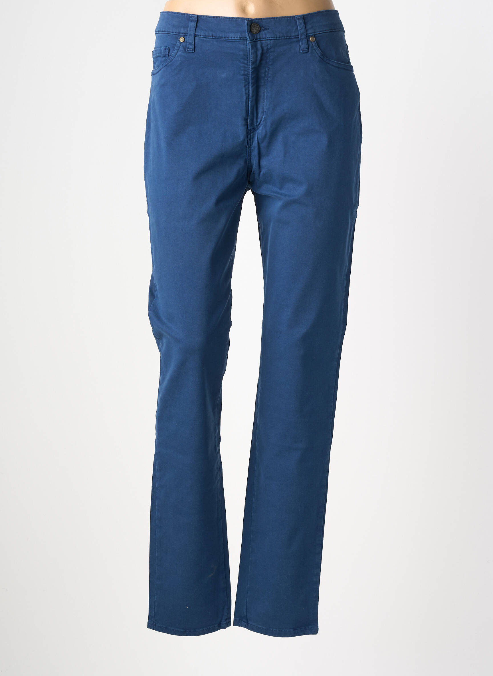 Pantalon droit stretch taille normale bleu LCDN femme