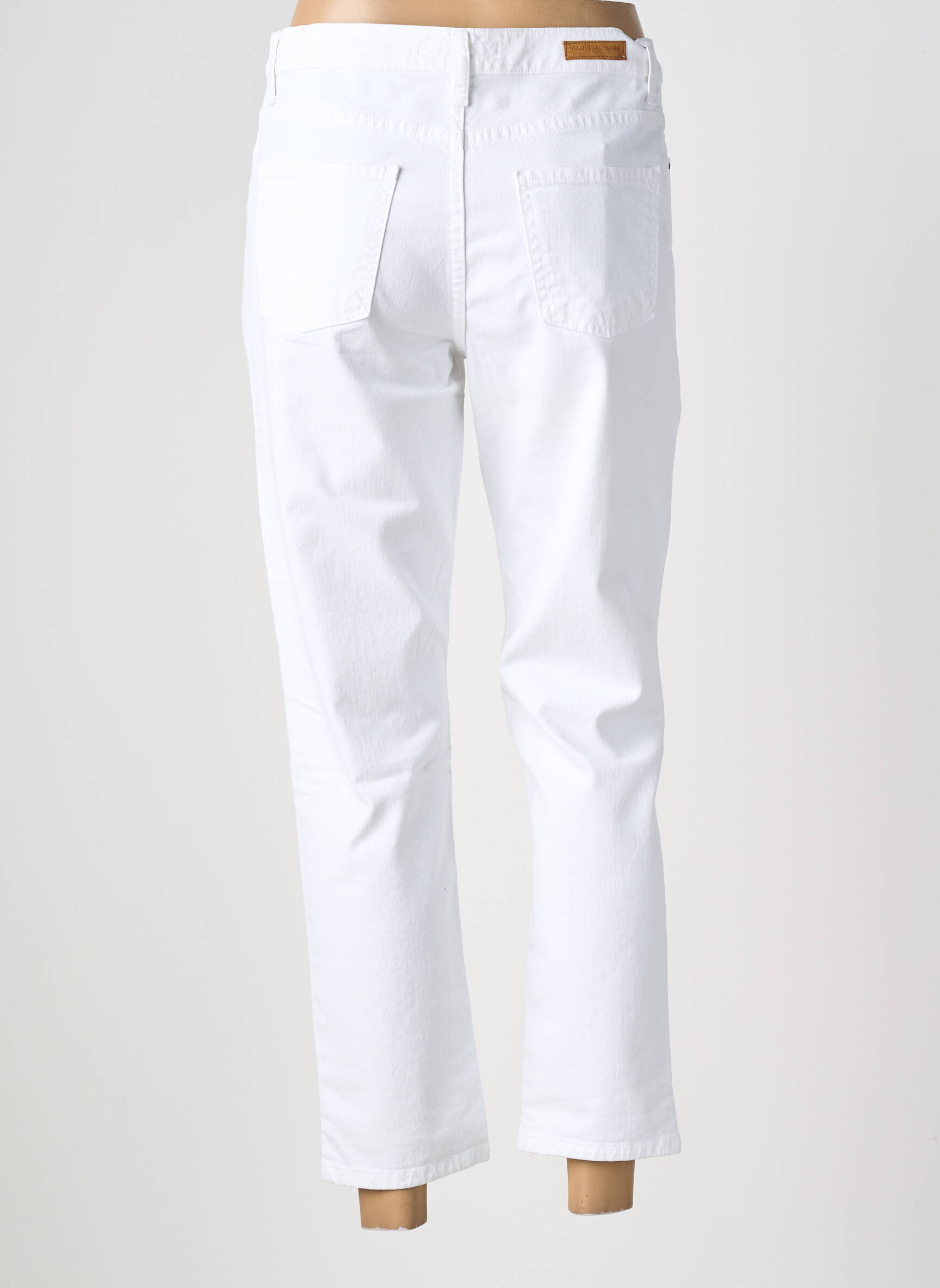 Jeans coupe droite stretch taille normale blanc LCDN femme