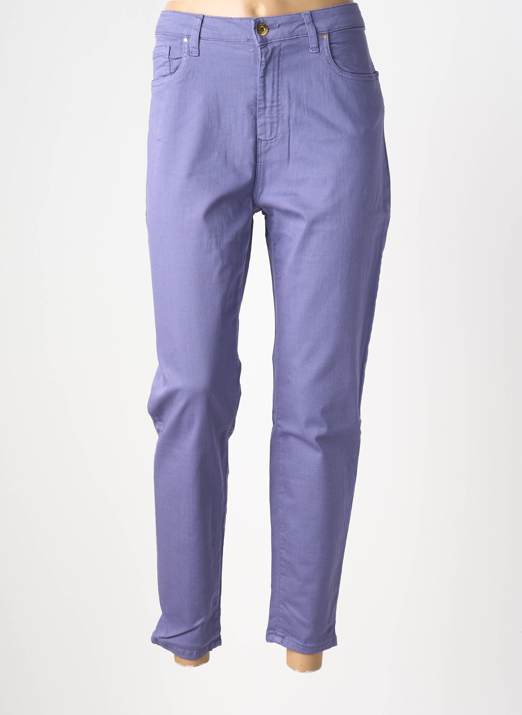 Pantalon droit stretch taille normale violet LCDN femme