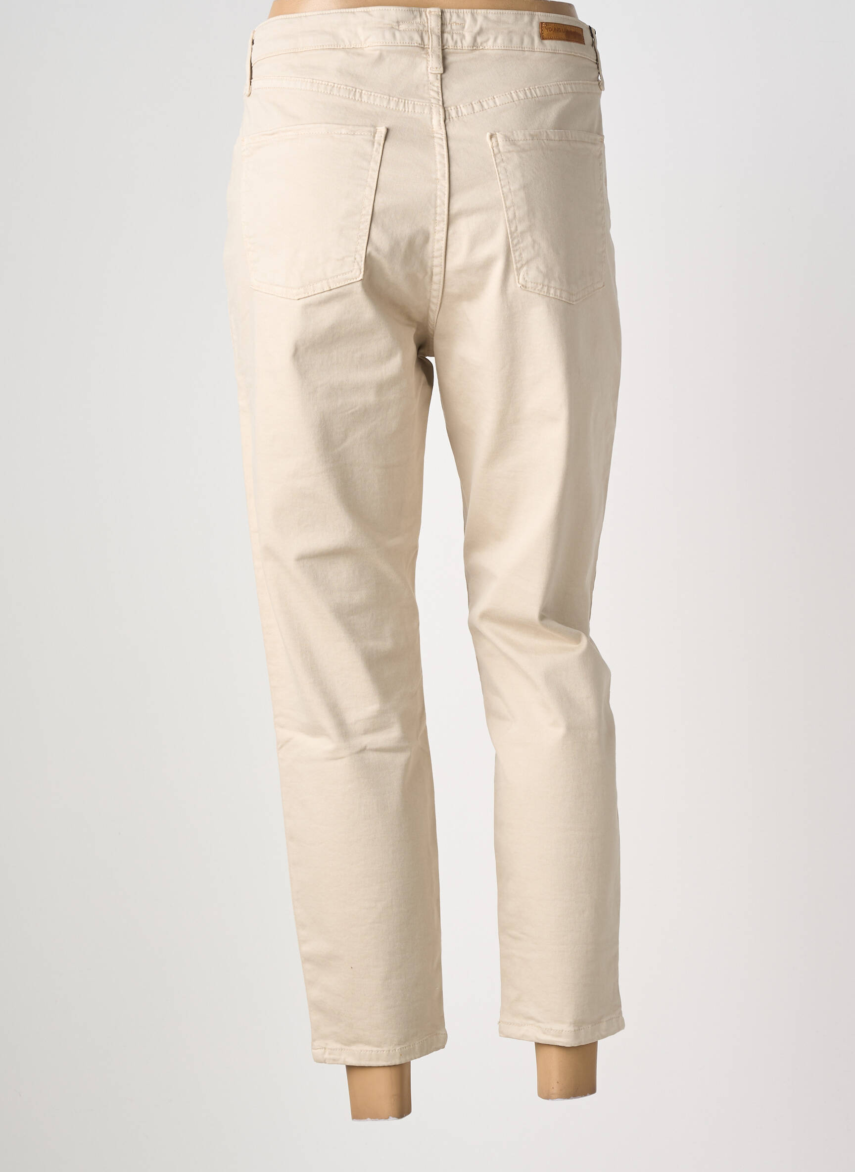 Pantalon slim tissage popeline taille normale beige LCDN femme