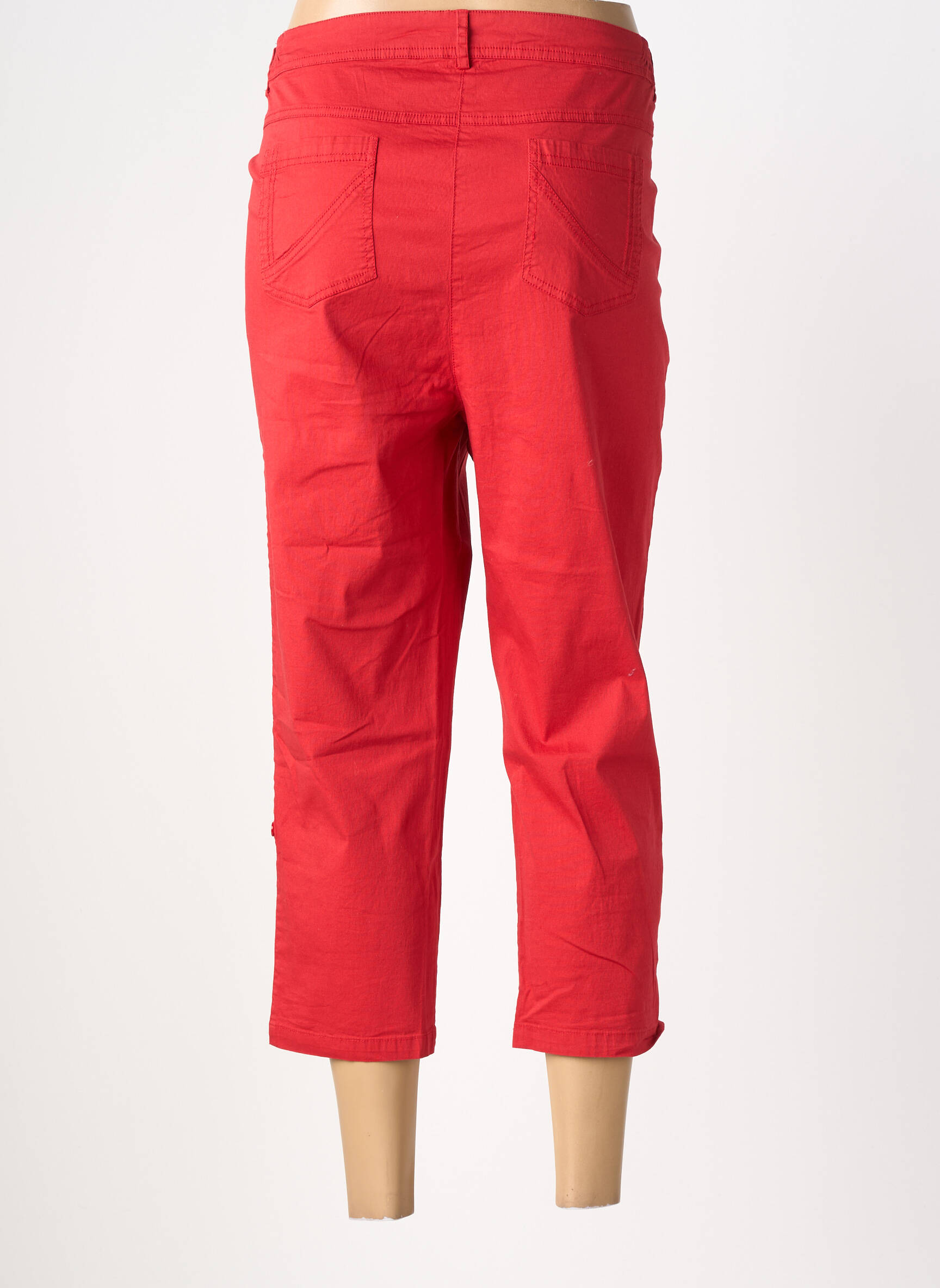 Pantacourt tissage popeline taille normale rouge AGATHE & LOUISE femme