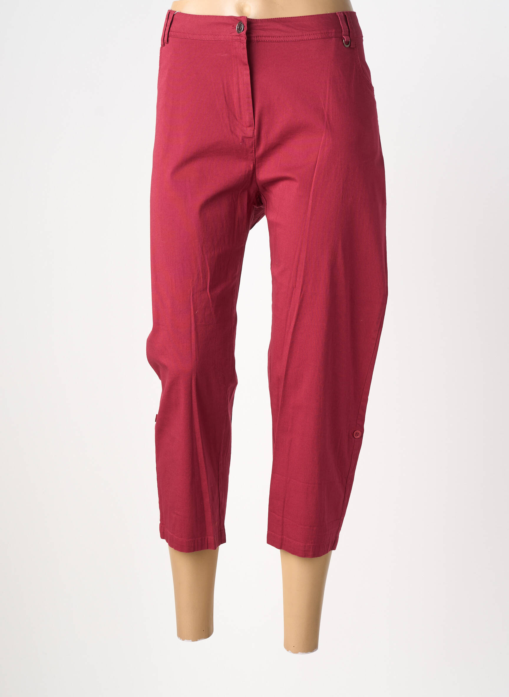 Pantacourt tissage popeline taille normale violet AGATHE & LOUISE femme