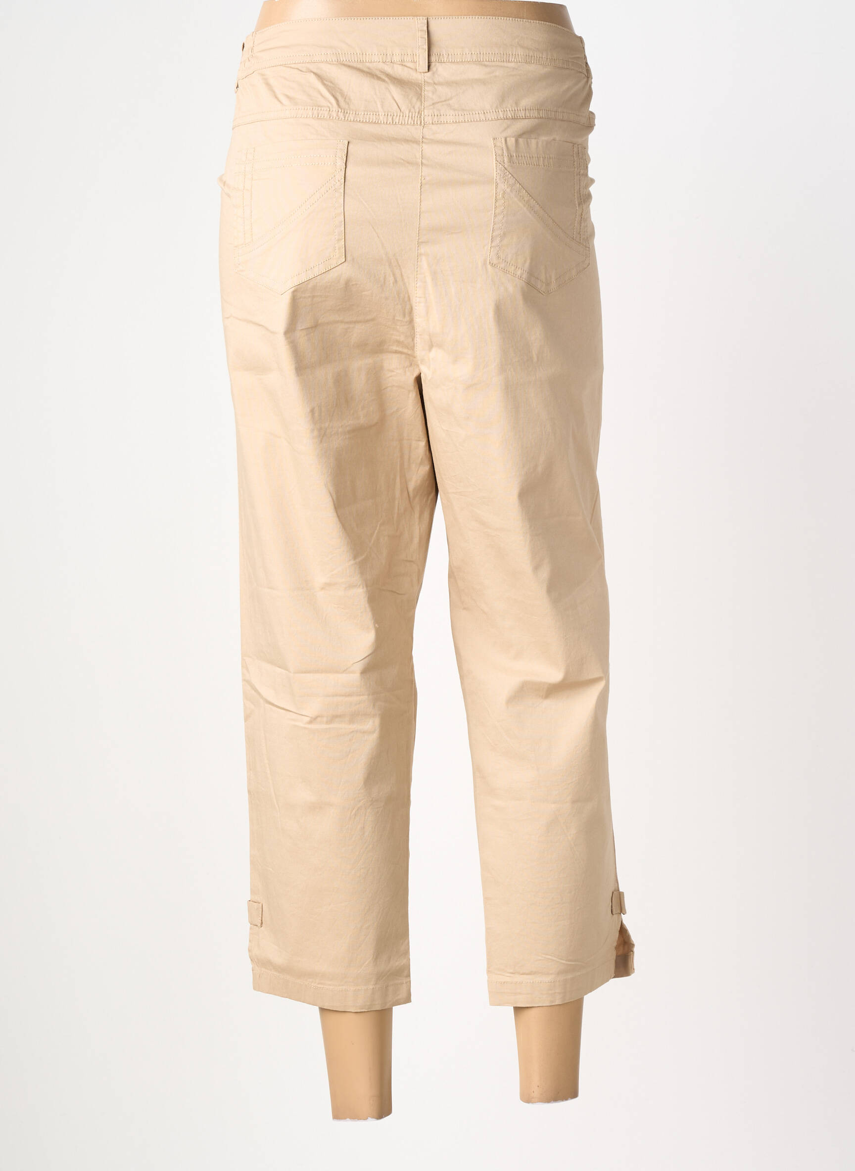 Pantacourt tissage popeline taille normale beige AGATHE & LOUISE femme