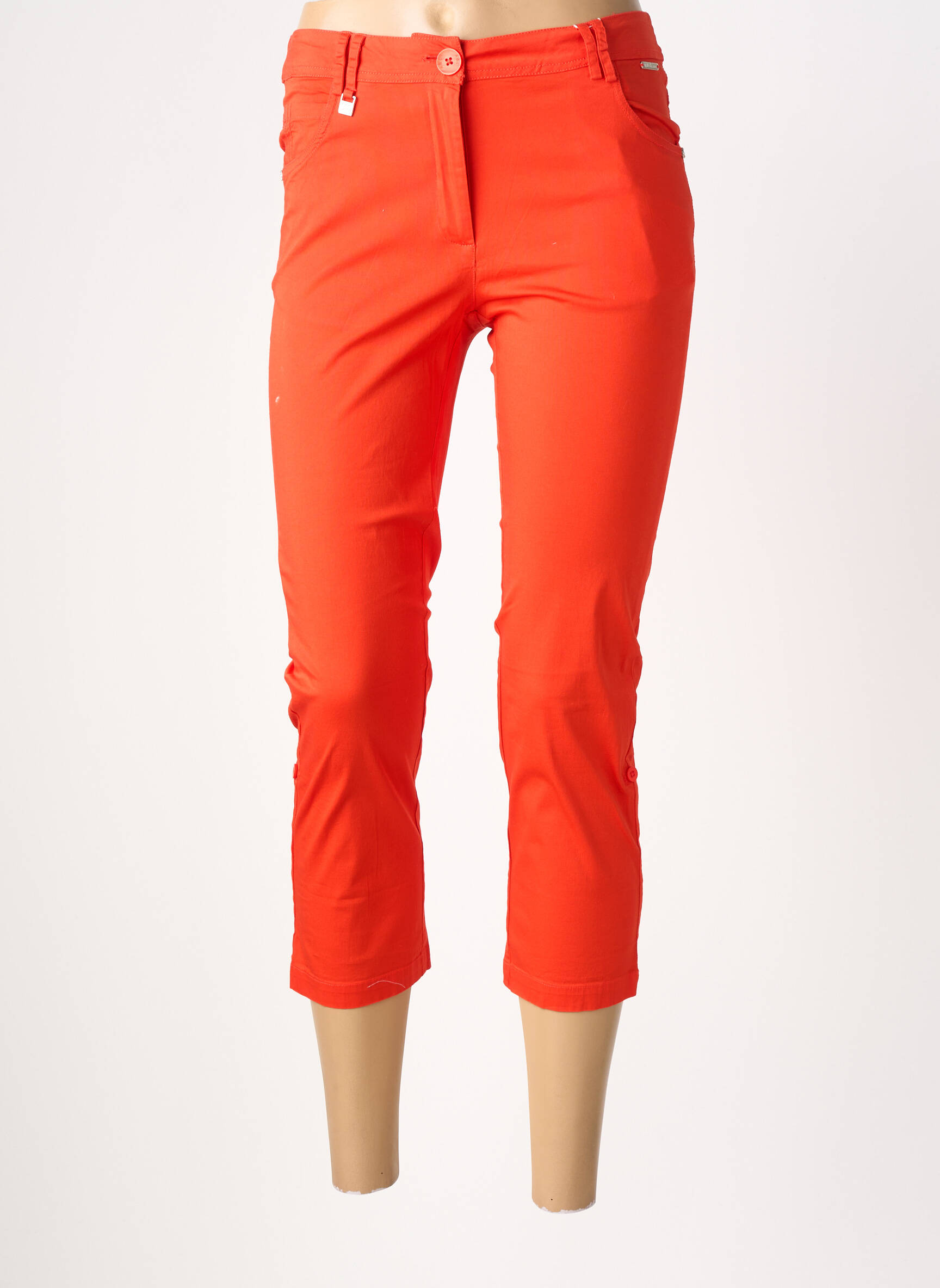 Pantacourt tissage popeline orange AGATHE & LOUISE femme