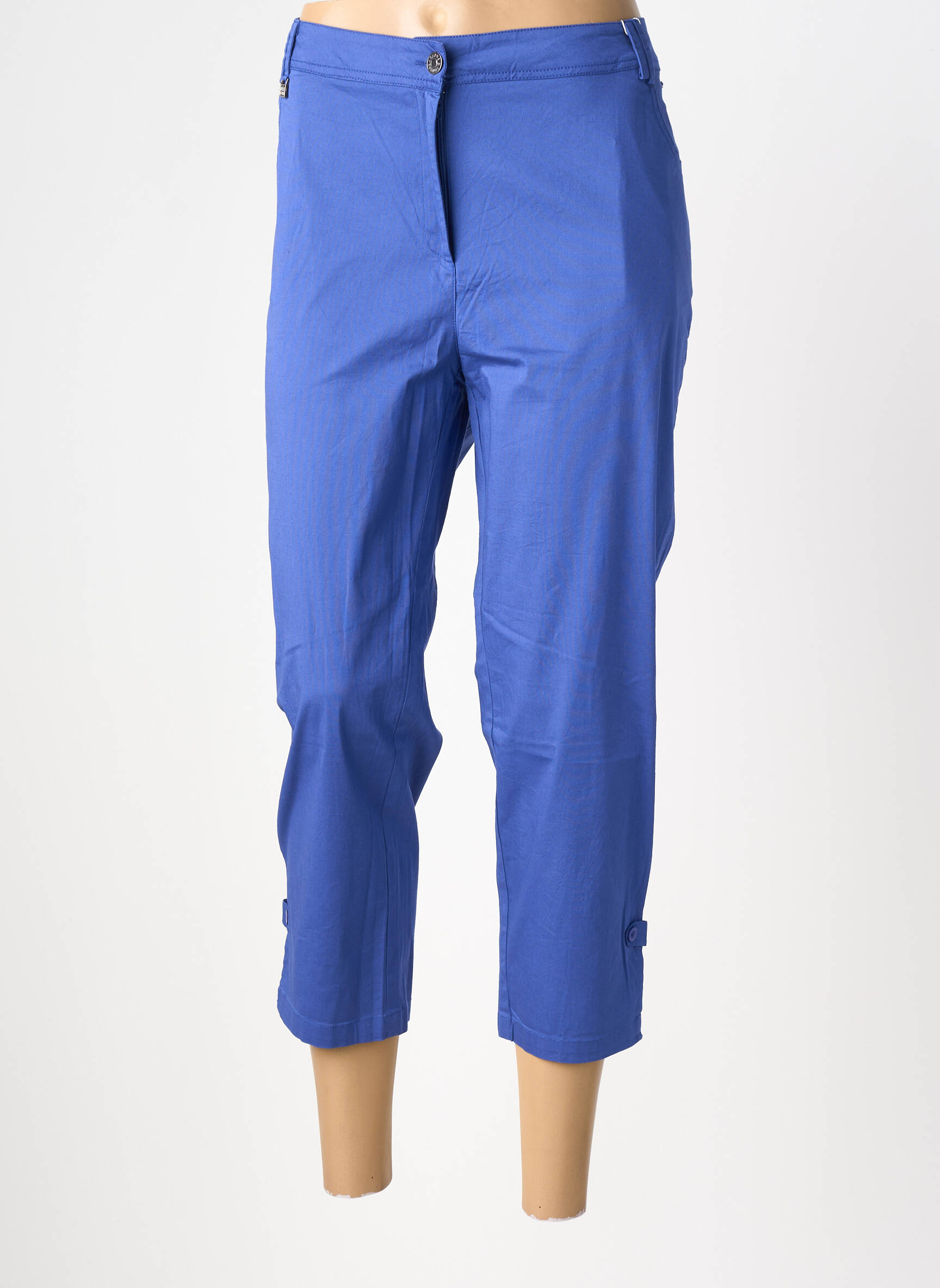 Pantacourt tissage popeline bleu AGATHE & LOUISE femme
