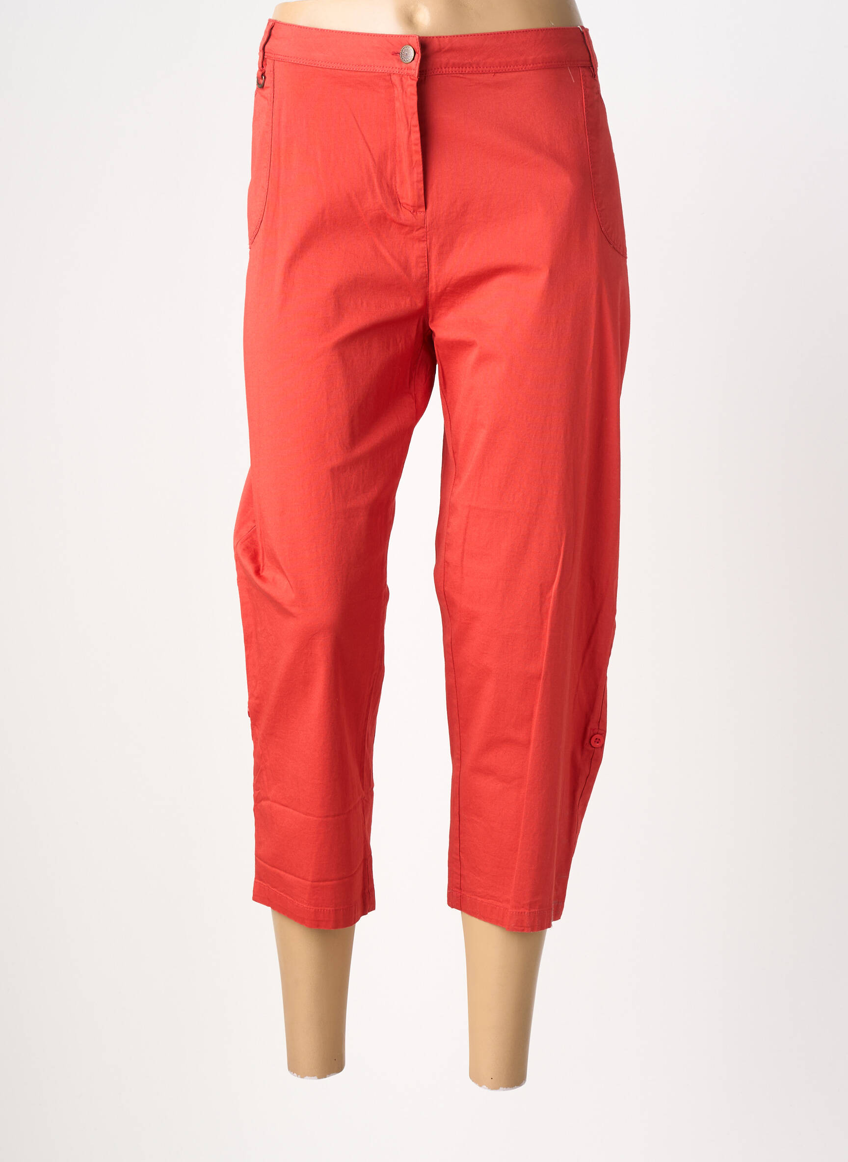 Pantacourt stretch taille normale orange AGATHE & LOUISE femme