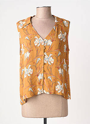 Top tissage crêpe sans manche orange SURKANA femme