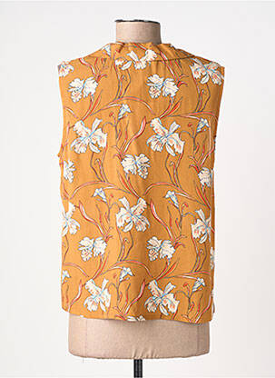 Top tissage crêpe sans manche orange SURKANA femme