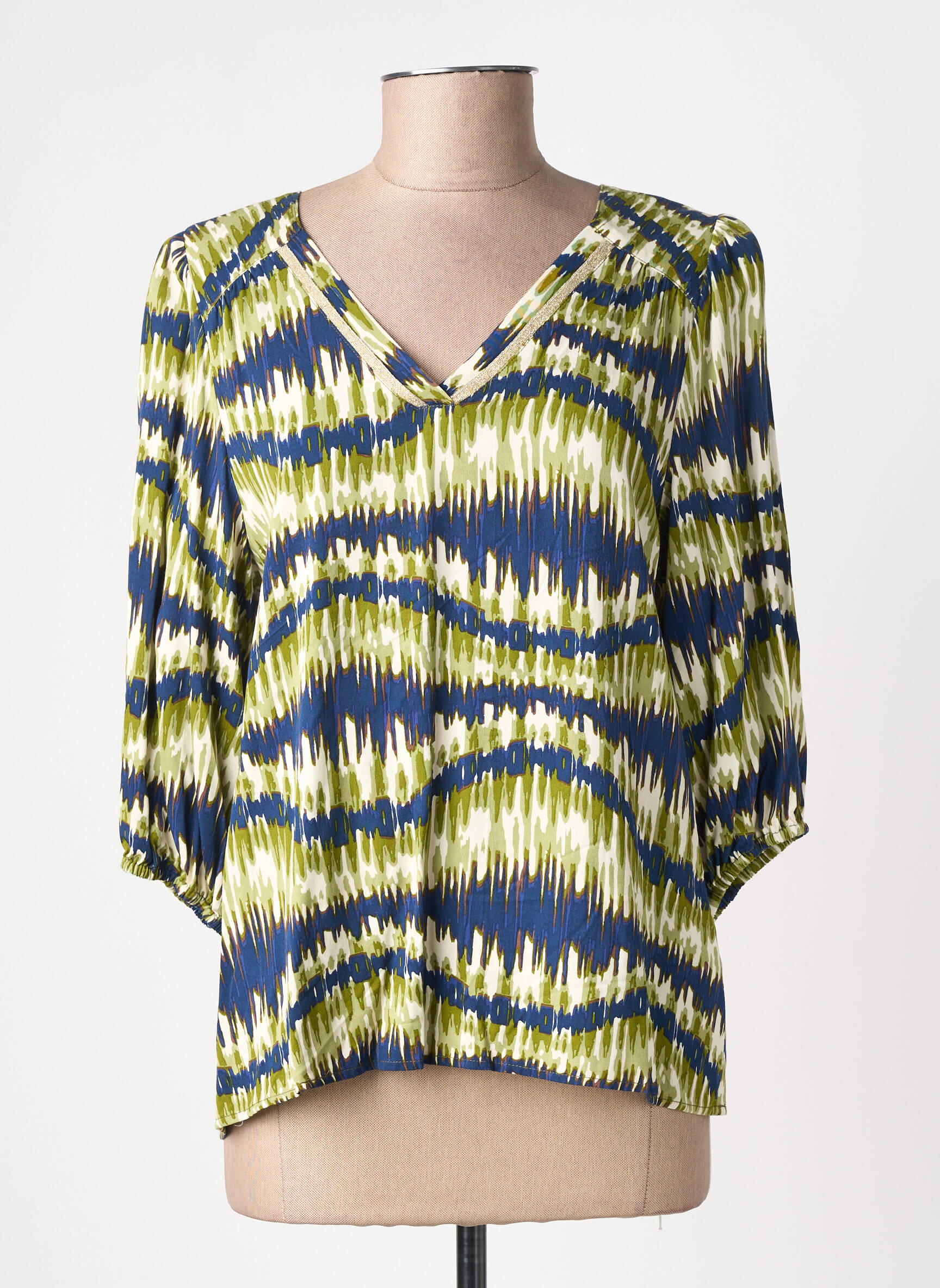 Blouse imprimé fantaisie manches 3/4 vert LOLA ESPELETA femme