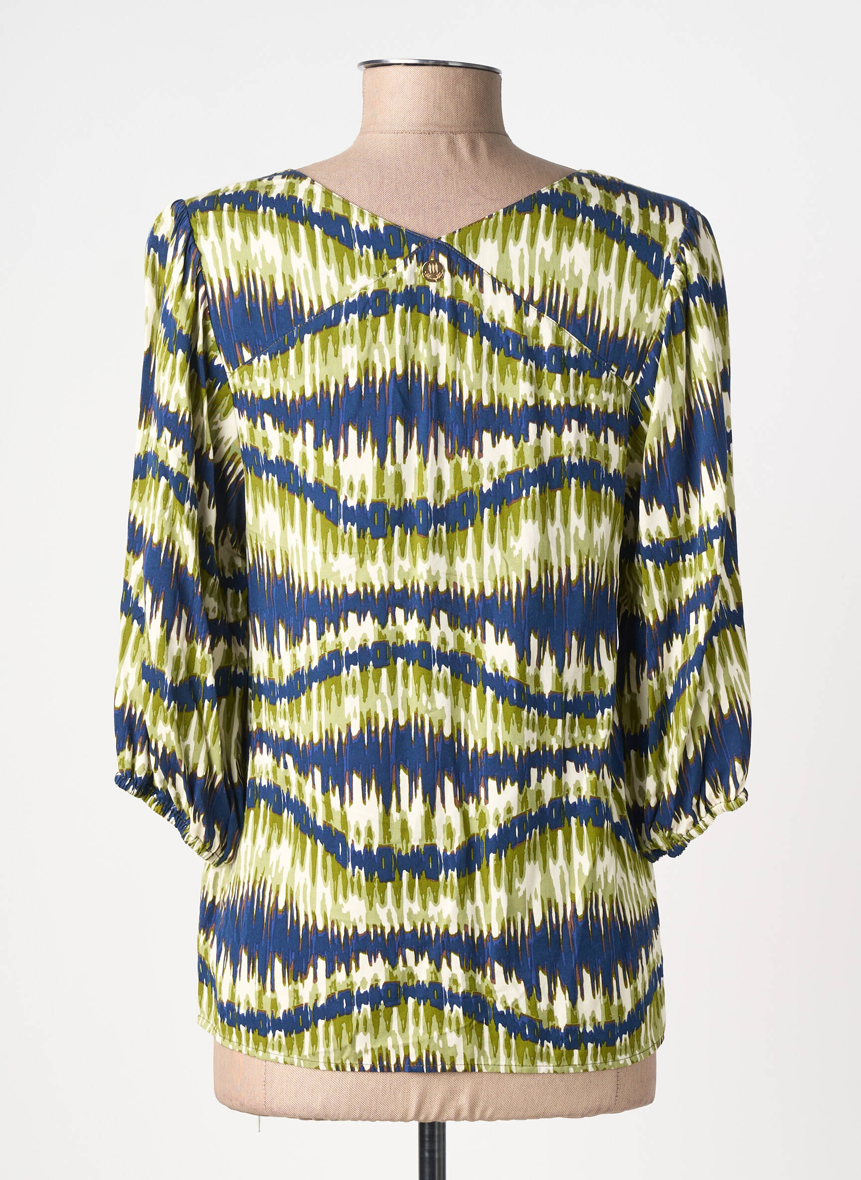 Blouse imprimé fantaisie manches 3/4 vert LOLA ESPELETA femme