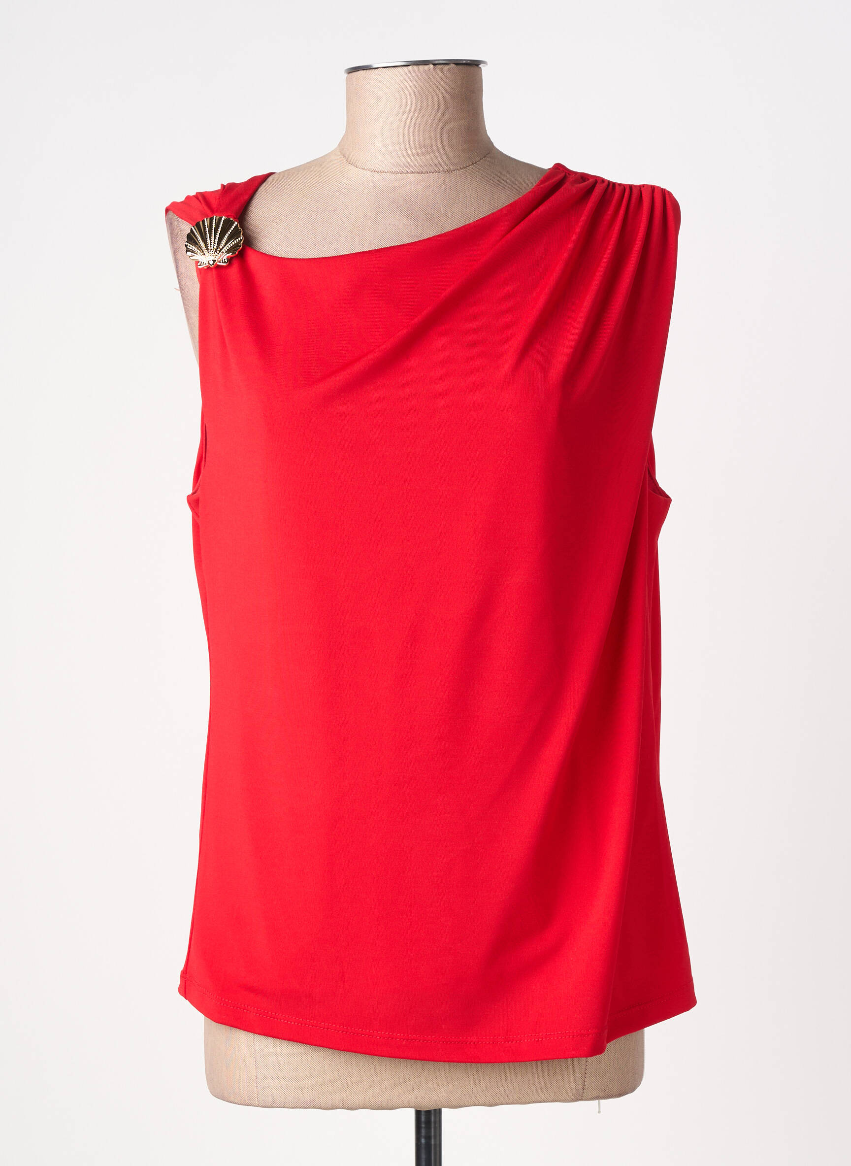 Top stretch sans manche rouge MORGAN femme