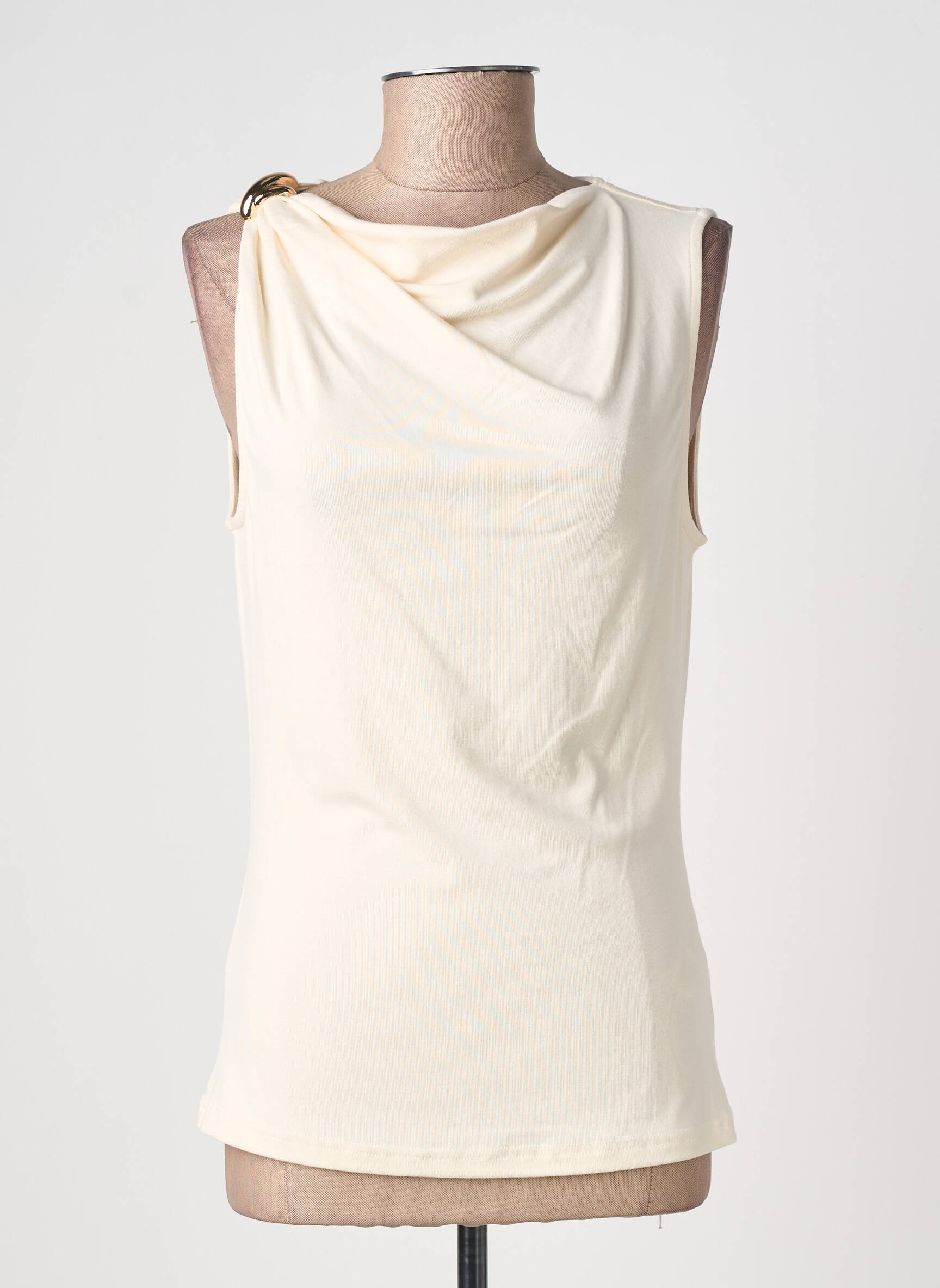 Top stretch sans manche beige GRACE & MILA femme