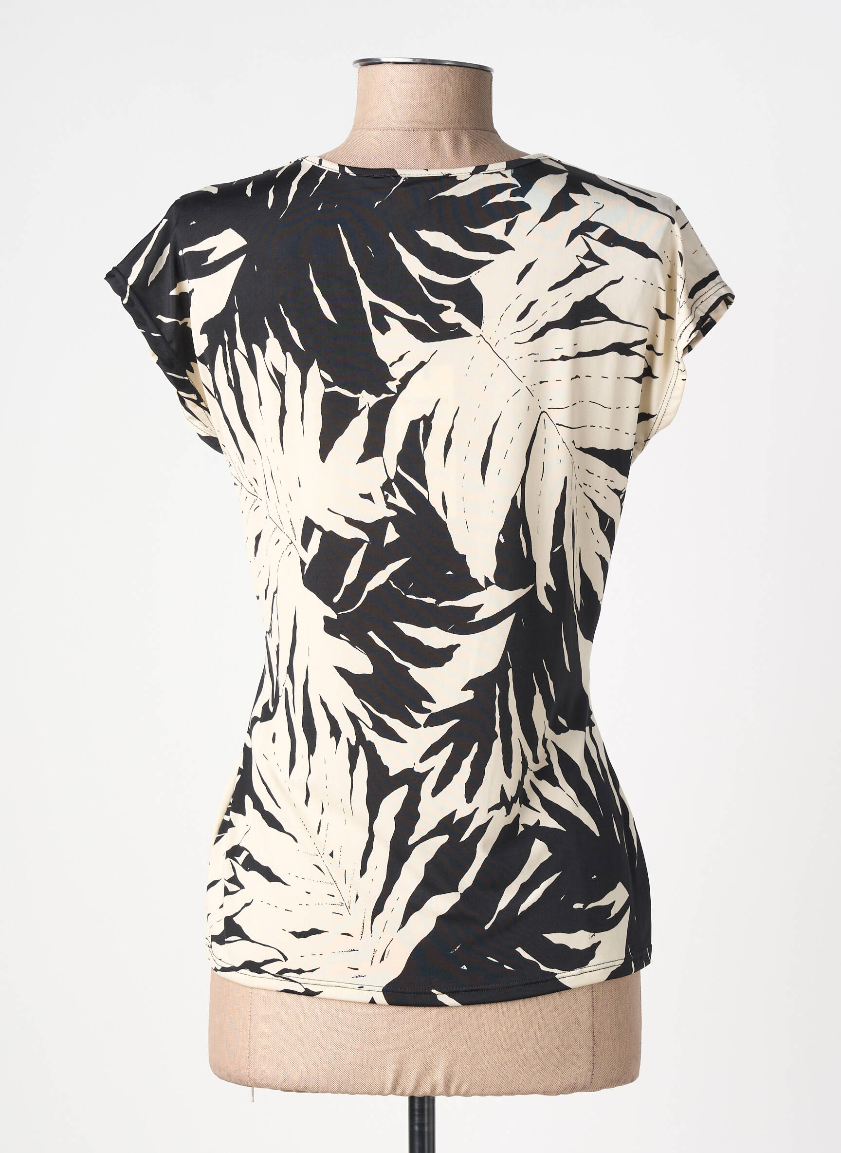 Top stretch manches courtes noir MORGAN femme